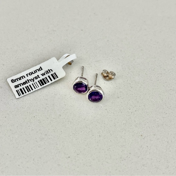 Sterling silver 925 Amethyst earrings - Picture 6 of 8